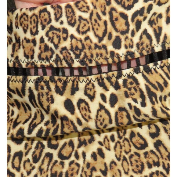 Bar III Cheetah Print High Rise Cut Out Detail Bikini Swim Bottoms Size XL - Picture 4 of 8